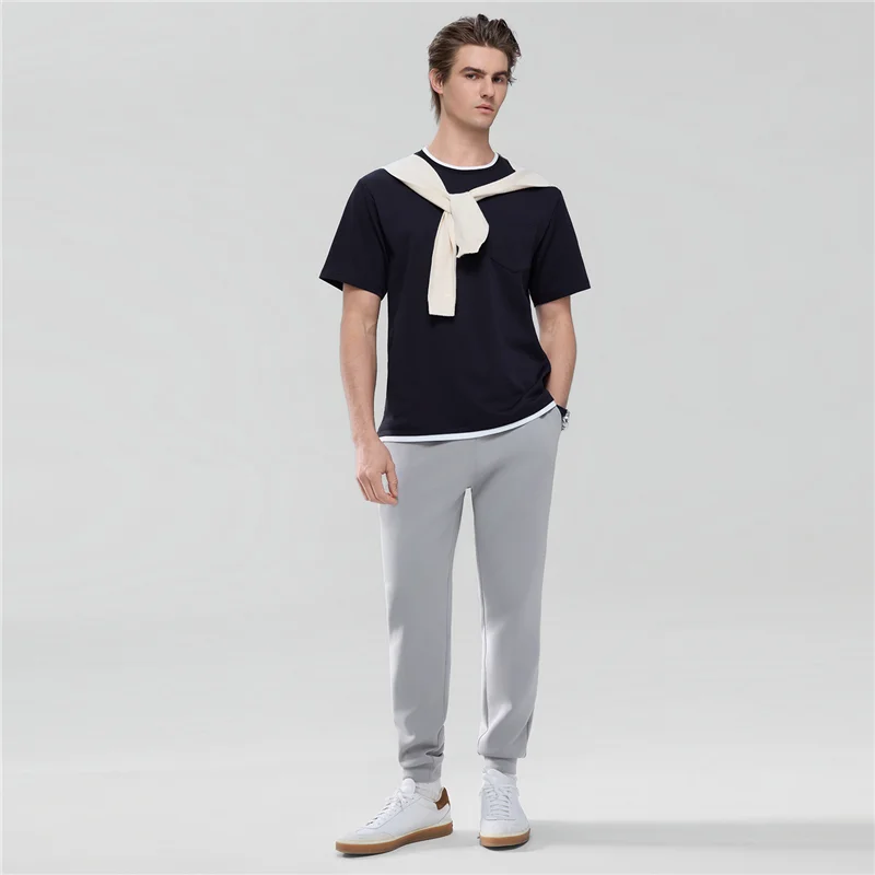 GIORDANO Men’s Slim Tapered Air Double Knit Joggers